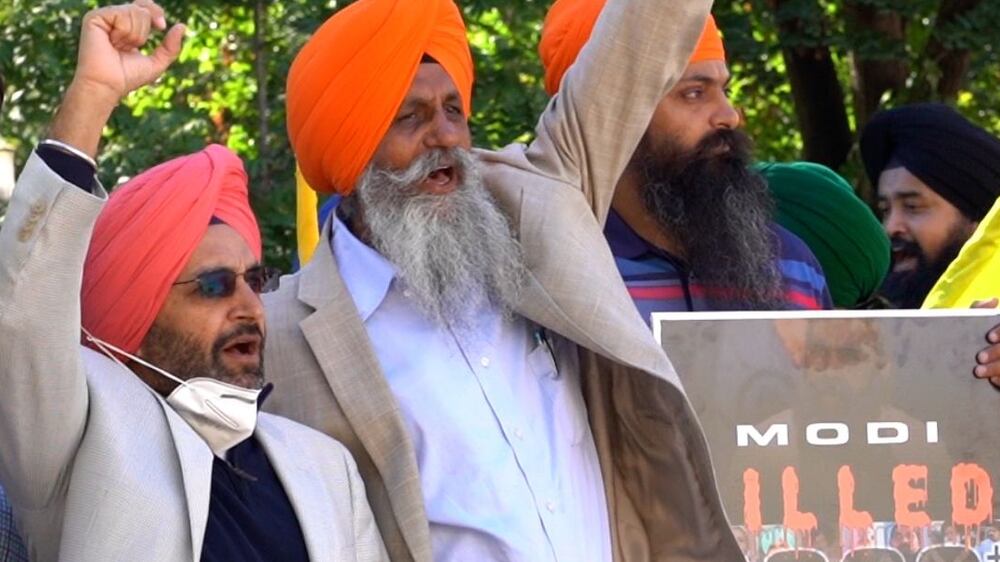 Sikhs protest Modi's meeting with Biden