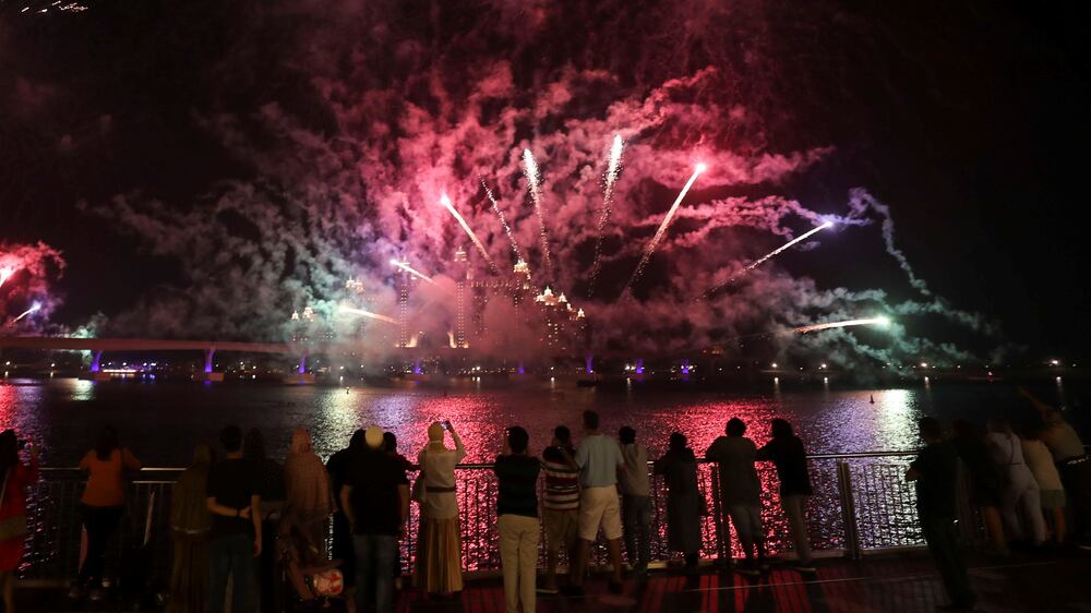 Fireworks light up night sky in Dubai after first day of Expo 2020