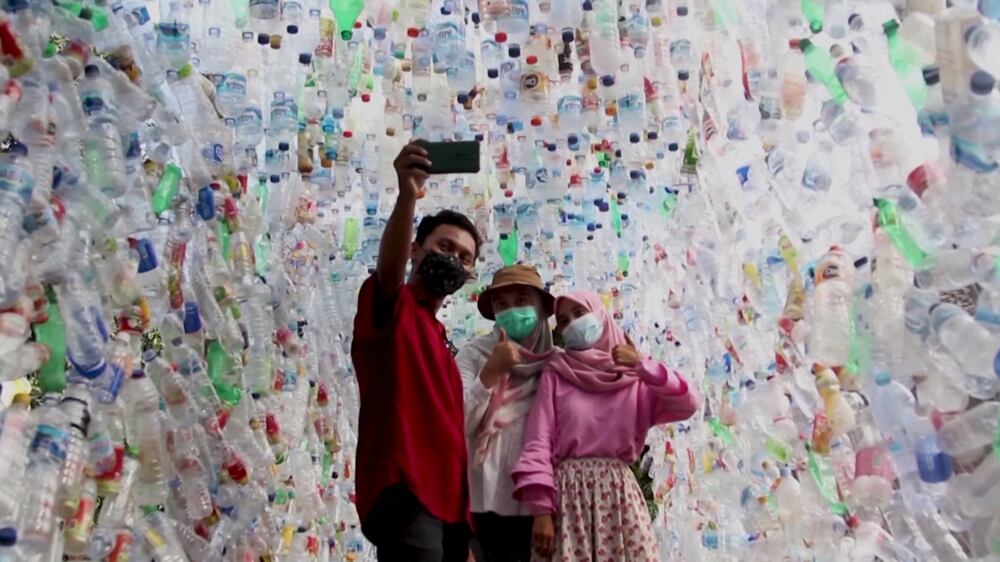 Indonesian museum made from plastic emphasises ocean crisis