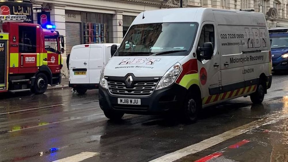 London’s streets flooded after overnight rain