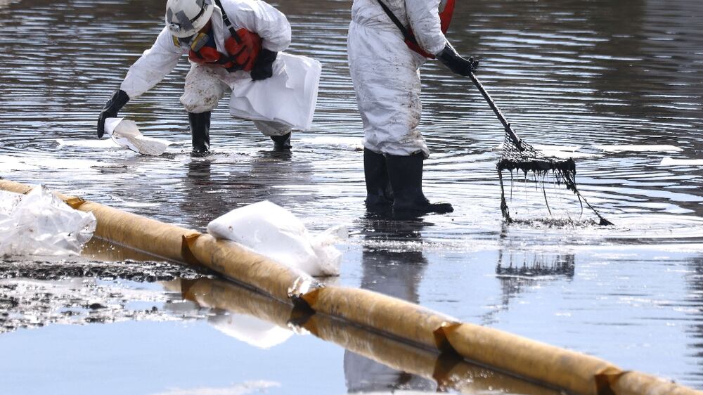 Oil spill clean-up efforts began more than 12 hours after first reports