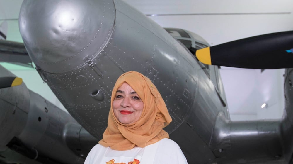 UAE's first female pilot visits aviation exhibition in Sharjah