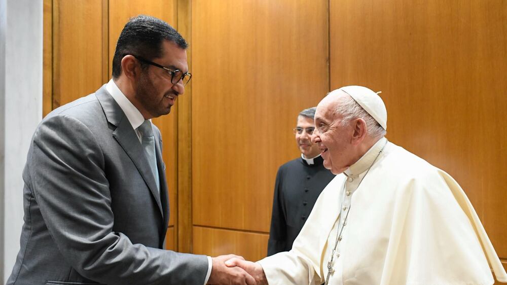 Cop28 President-designate meets Pope Francis at Vatican