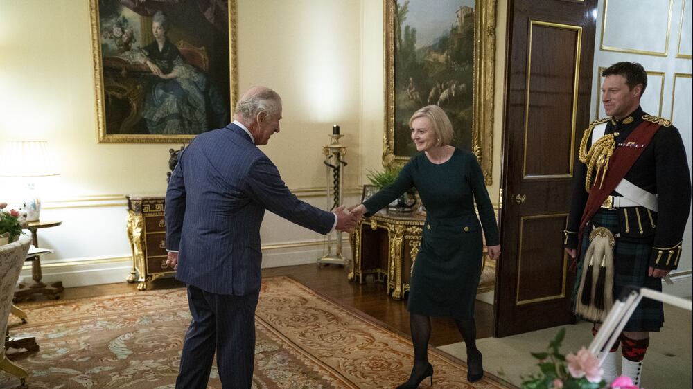 King Charles mutters 'Dear oh dear' as he meets Liz Truss