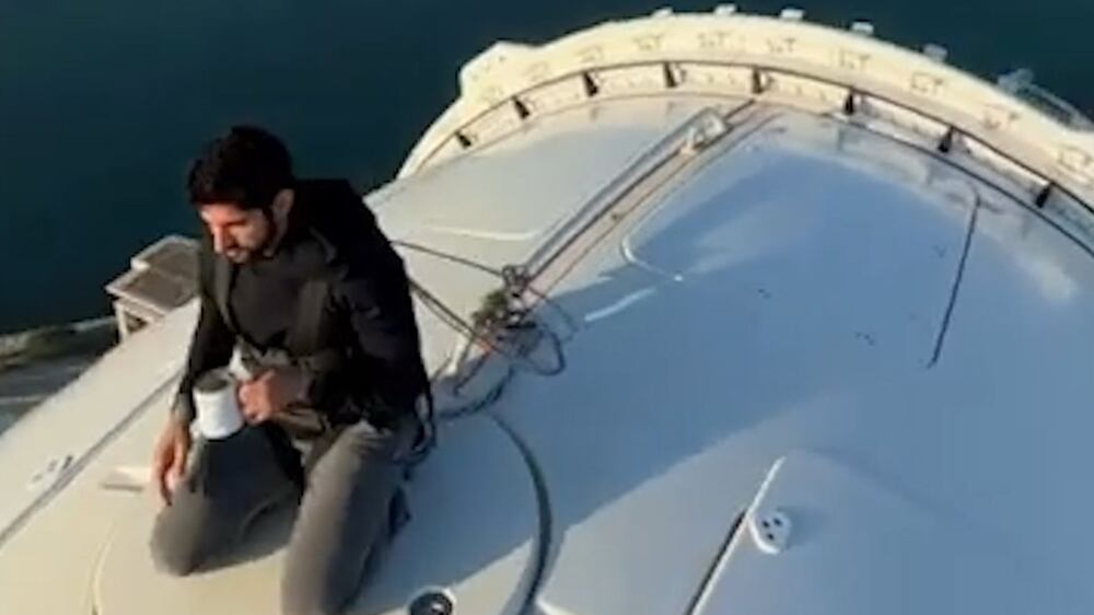 Sheikh Hamdan enjoys breathtaking view on top of Ain Dubai