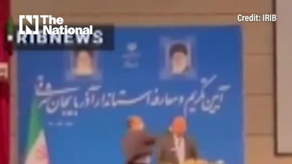 Watch: Iranian governor slapped during speech in rare breach of security