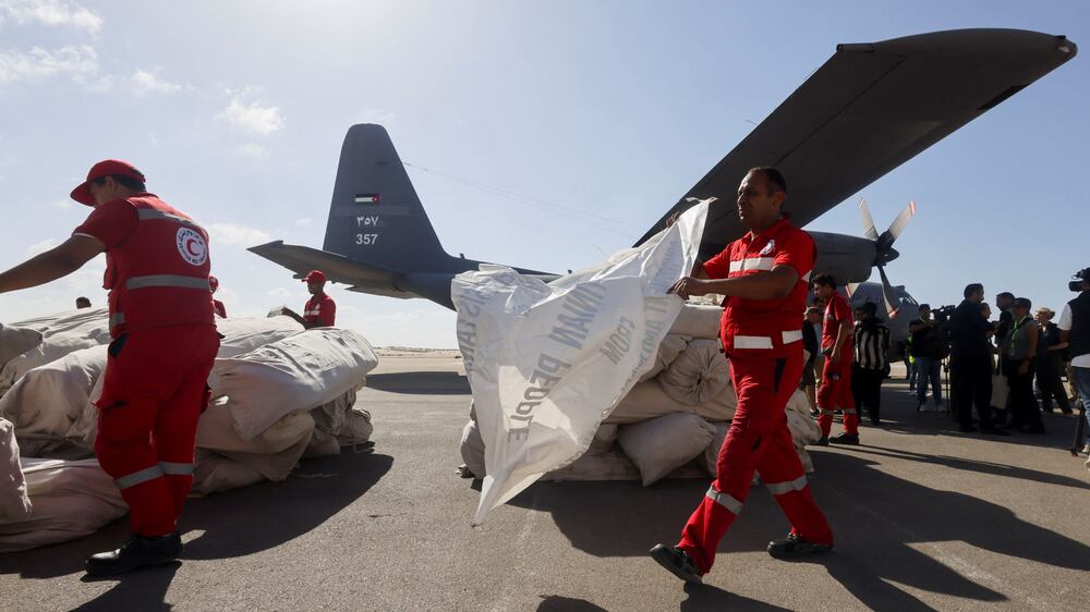 On board UAE's C-130 military plane carrying aid for Gaza