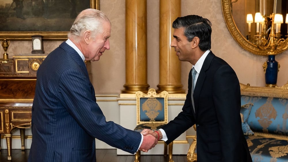 Sunak appointed prime minister by King Charles at Buckingham Palace