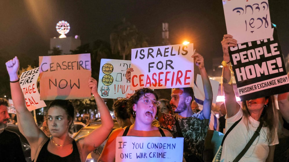 Israeli protesters in Tel Aviv call for end of attacks on Gaza