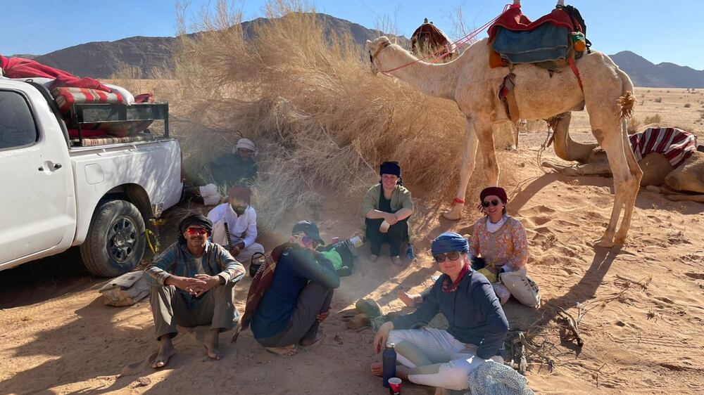 UAE travellers cross Wadi Rum on camels