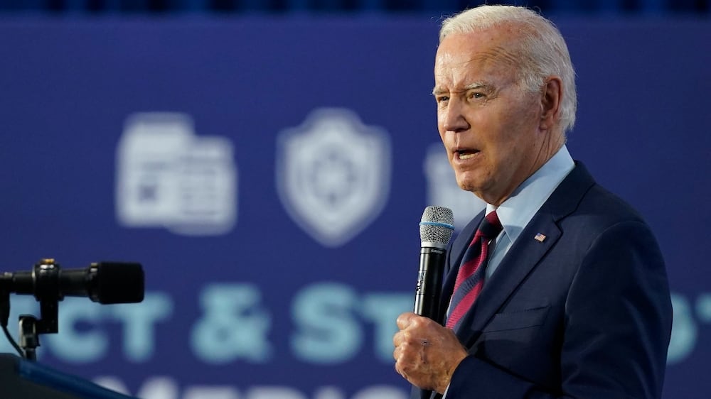 President Joe Biden speaks about Social Security, Medicare, and prescription drug costs, Tuesday, Nov.  1, 2022, in Hallandale Beach, Fla.  (AP Photo / Evan Vucci)