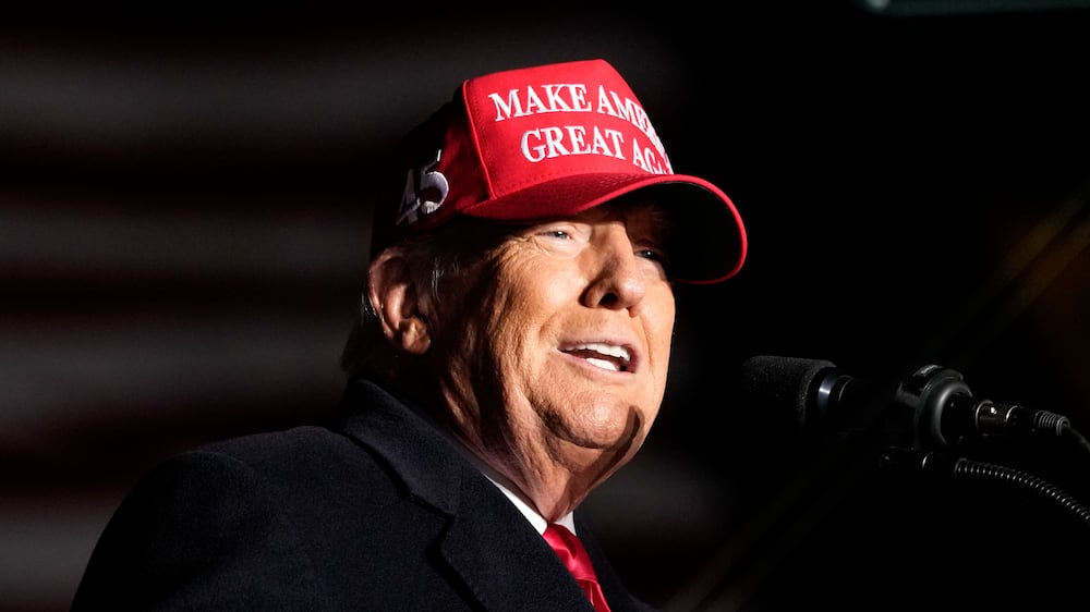 Former President Donald Trump speaks during a rally, Thursday, Nov.  3, 2022, in Sioux City, Iowa.  (AP Photo / Charlie Neibergall)