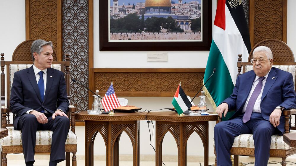 US Secretary of State Antony Blinken meets Palestinian President Mahmoud Abbas in Ramallah