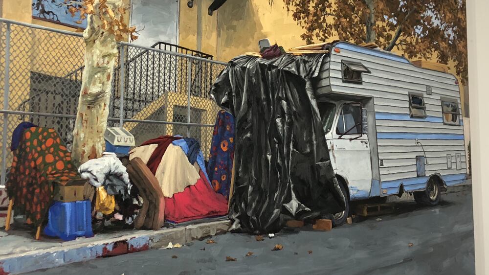 LA painter documents city's homelessness through art