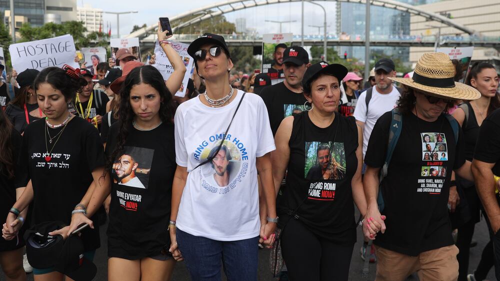 Families of Israeli hostages and supporters march from Tel Aviv to Jerusalem
