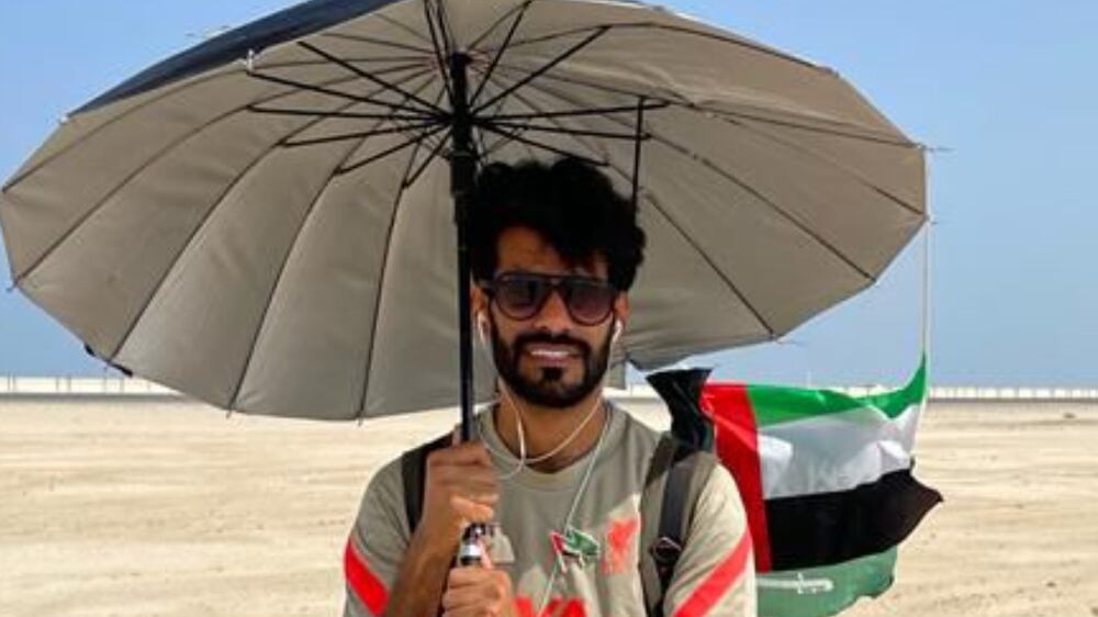 Naif Shukri, 32, Saudi traveller walking from Riyadh to Abu Dhabi to mark UAE National Day