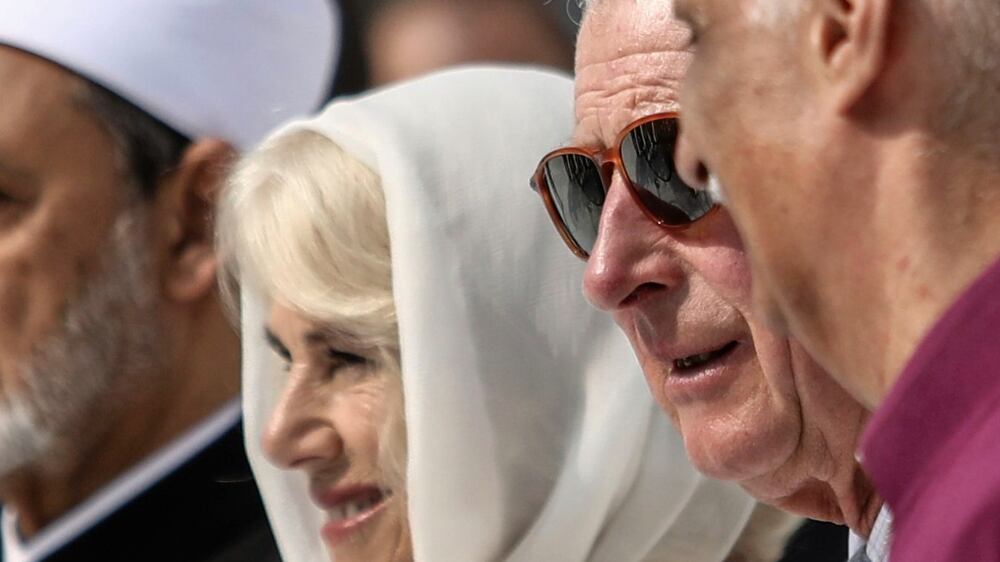 Britain's Prince Charles and his wife Camilla visit Egypt's Al Azhar Mosque