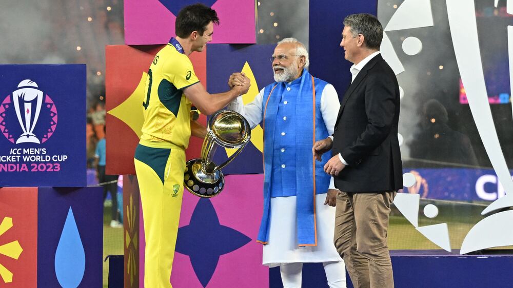 Australia's cricket World Cup final win over India stuns 110,000 fans in Ahmedabad.