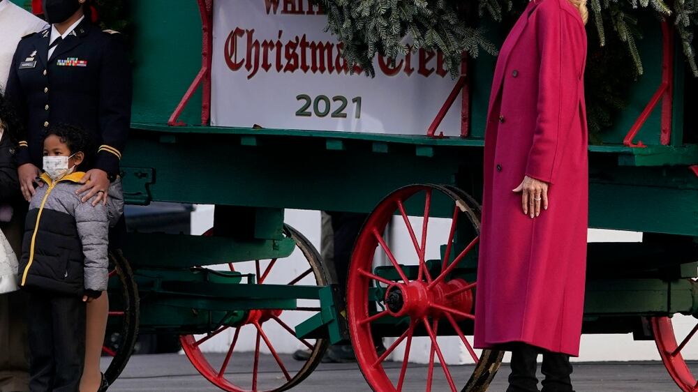 Jill Biden welcomes official White House Christmas tree