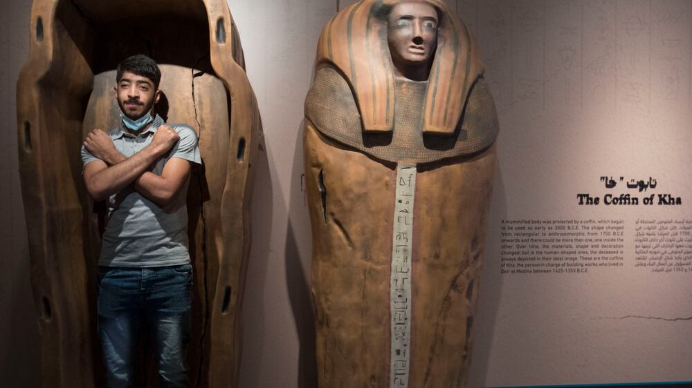 Sharjah, United Arab Emirates - An interactive exhibition teaches  children about an ancient Egyptian village where hundreds of craftsmen who worked and decorated valley of the kings tomb have lived at the Sharjah Archeological Museum.  Ruel Pableo for The National for Salam Amir's story