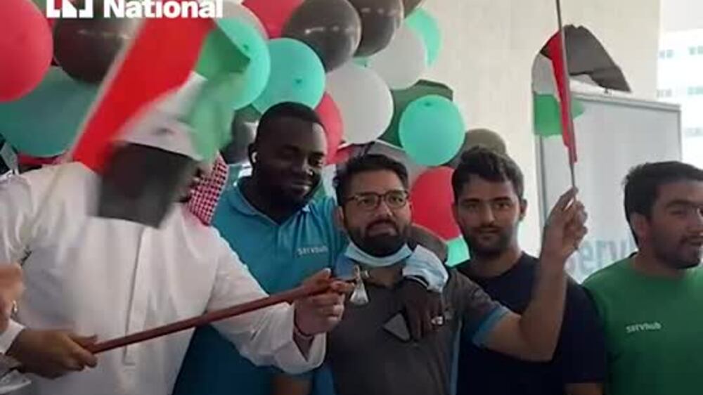 Expo construction workers celebrate UAE National Day