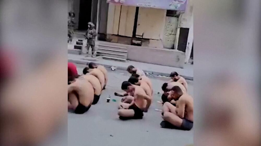 Detained Palestinians forced to strip to their underwear in Gaza