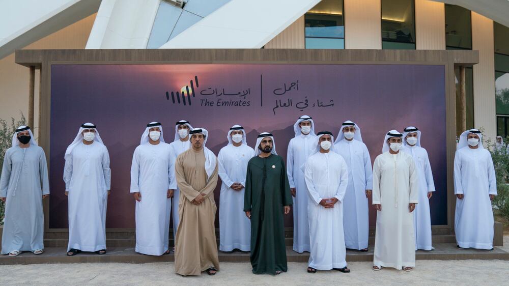 Mohammed bin Rashid announces the launch of the 'Most Beautiful Winter in the World' campaign in its second edition, in order to consolidate the country’s tourism position and to activate domestic tourism in the UAE, in a special event held in EXPO 2020 Dubai. Photo: Dubai Media Office