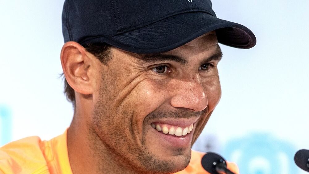 Rafael Nadal during the Mubadala World Tennis Championship Abu Dhabi press conference. Victor Besa/The National.