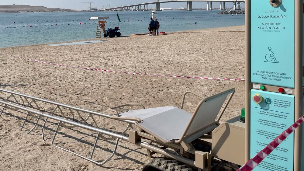 Sand-to-sea tracks installed to boost disabled access at Abu Dhabi beaches