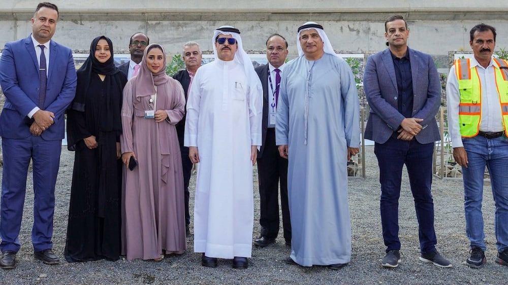 Saeed Mohammed Al Tayer, MD & CEO of Dubai Electricity and Water Authority (DEWA), has launched the construction work for the Hatta Sustainable Waterfalls project. Photo: DEWA