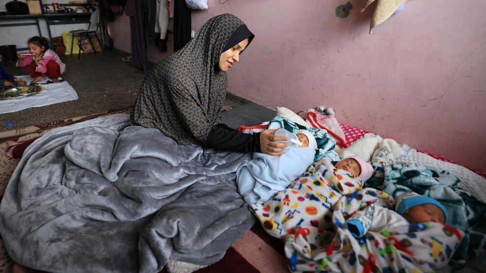 Displaced Gaza mother gives birth to quadruplets