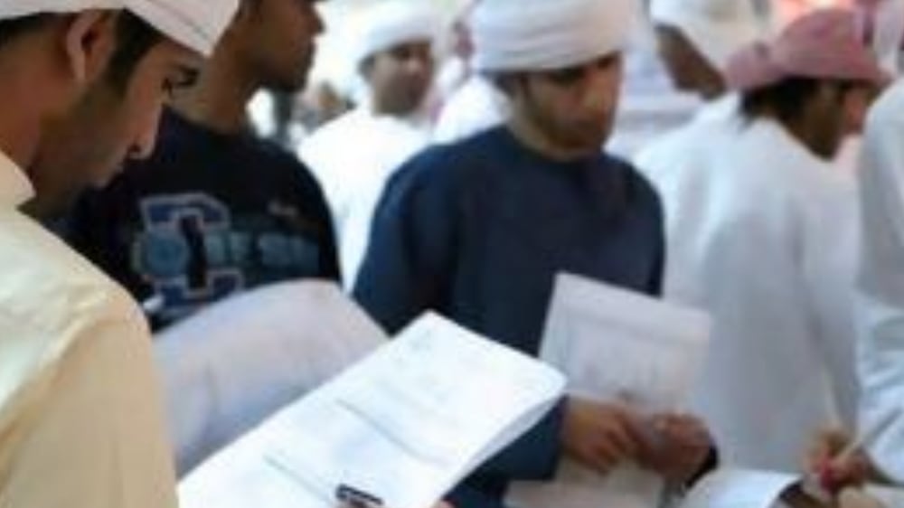 A survey of nationals aged 15 to 24 in Qatar, Saudi Arabia and the UAE shows unemployment looms as a huge worry for youngsters. Paulo Vecina / The National