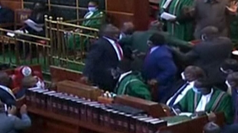 Fight erupts in Kenya's Parliament over coalition bill