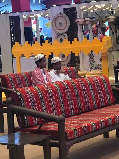 Saudi children are participating in National Day celebrations in malls across the kingdom. Mariam Nihal / The National