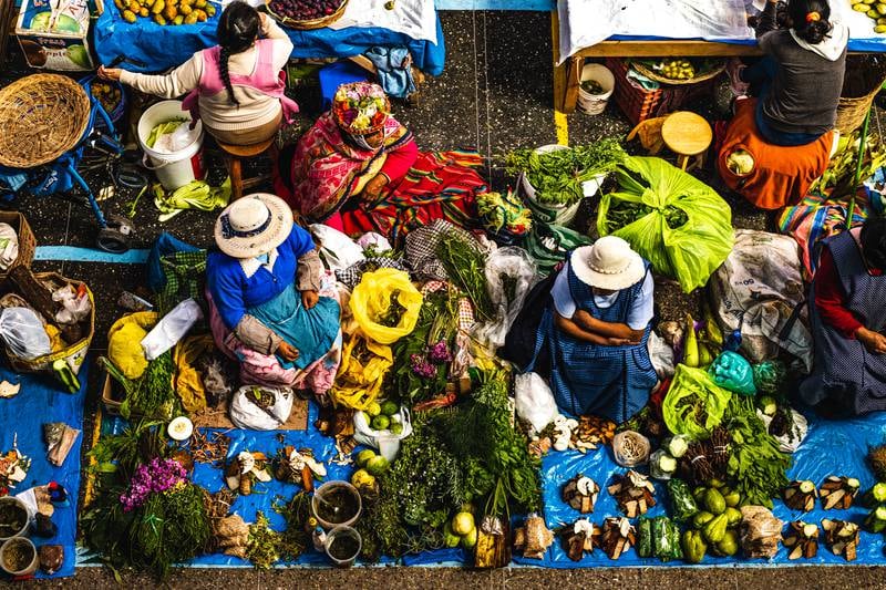 Food and travel category runner up: 'Fresh produce on sale at a market in Urubamba in Peru's sacred valley' by Karolina Wiercigroch