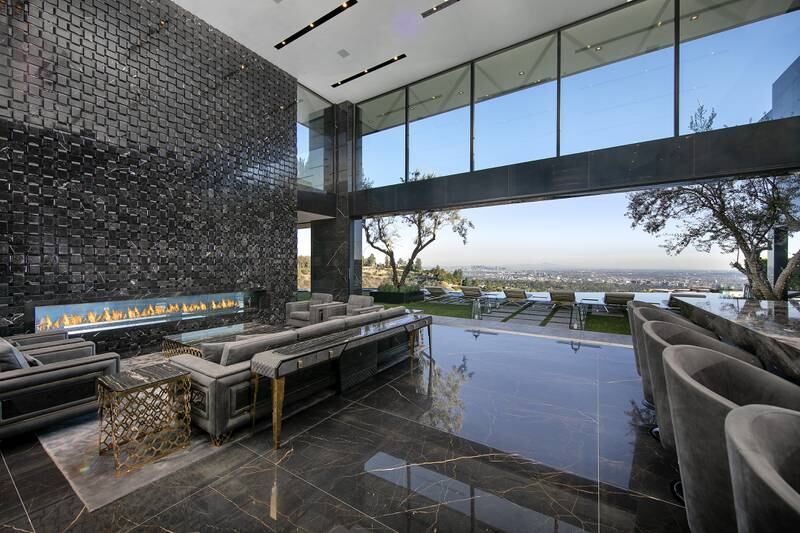 Views of Los Angeles from inside the spacious property.