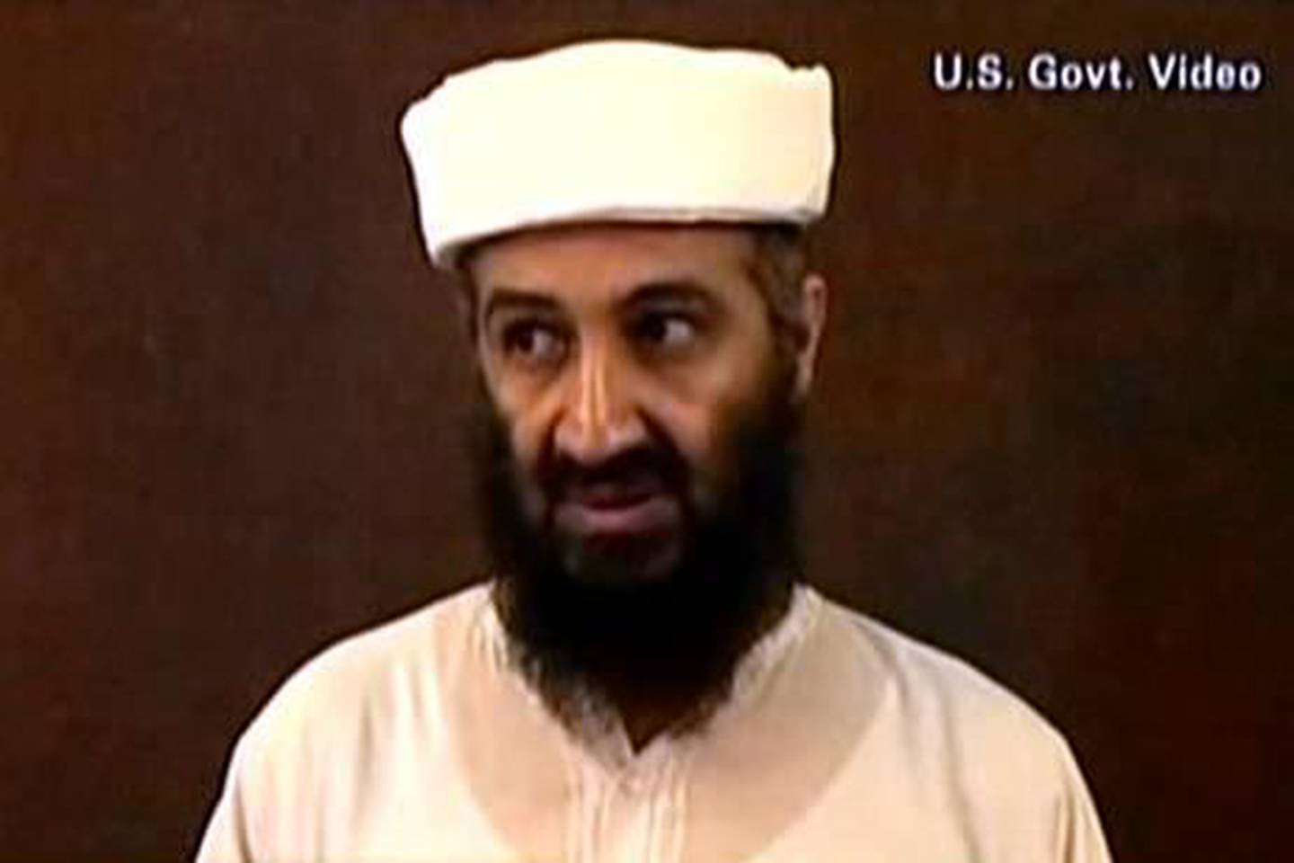 This framegrab from an undated video released by the US Department of Defense on May 7, 2011, reportedly show Al-Qaeda leader Osama bin Laden making a video at his compound in Abbottabad, Pakistan. According to the Defense Department, the video was seized from the compound during a May 1 operation by US special forces in which bin Laden was killed.    = RESTRICTED TO EDITORIAL USE - MANDATORY CREDIT "AFP PHOTO / US Department of Defense" - NO MARKETING NO ADVERTISING CAMPAIGNS - DISTRIBUTED AS A SERVICE TO CLIENTS  =
 *** Local Caption ***  945442-01-08.jpg