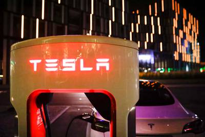Tesla shares have rebounded 9.4 per cent after initially slumping following the Twitter poll. AFP