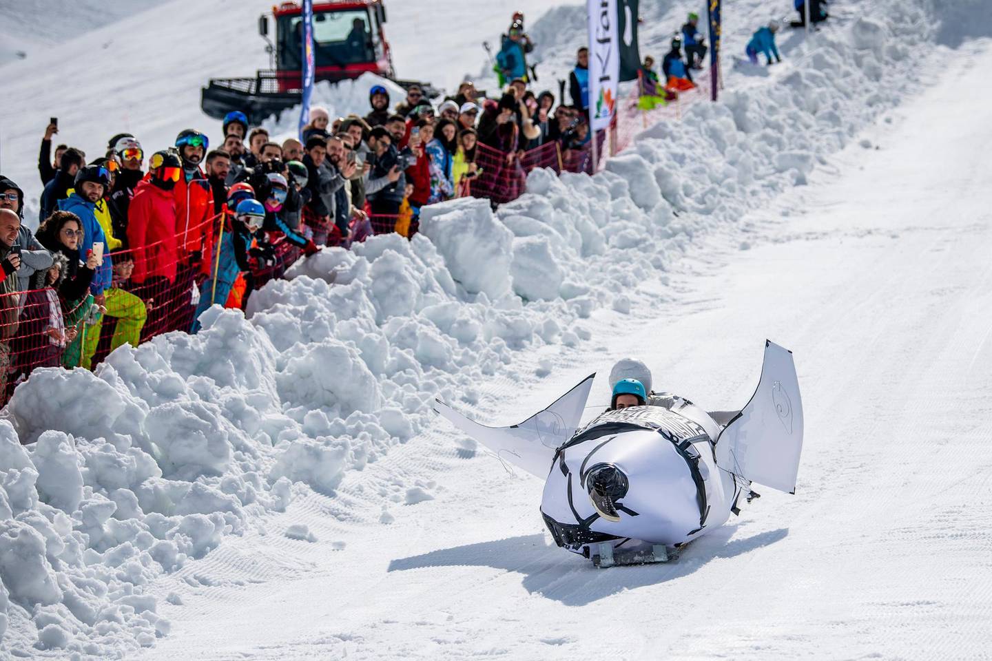 Competitor performs during Red Bull Jump and Freeze at Mzaar Ski Resort, Kfardebian, Lebanon on February 23, 2019 // Akl Yazbeck / Red Bull Content Pool // SI201902250258 // Usage for editorial use only // 