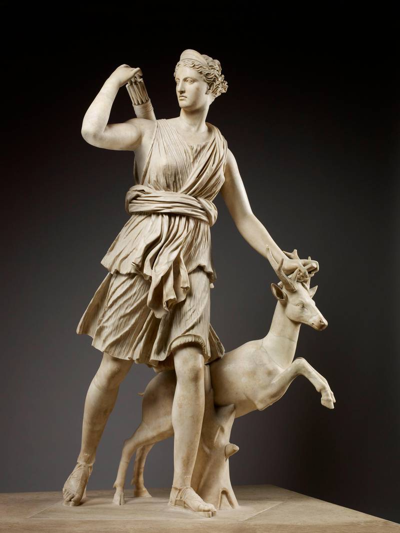 Diana of Versailles or Artemis the HunterItaly, 2nd century CE, after an original from around 330 BCE, possibly by Leochares MarbleParis, Musée du Louvre, Department of Greek, Etruscan and Roman Antiquities, MR 152Photo © Musée du Louvre, Dist. RMN-Grand Palais / Thierry Ollivier