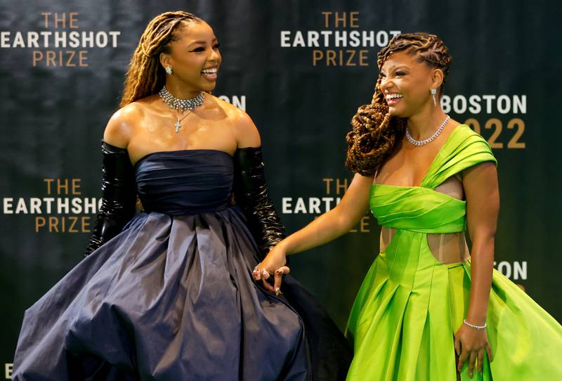 R&B duo Chloe and Halle Bailey attend the second annual Earthshot Prize awards. Reuters
