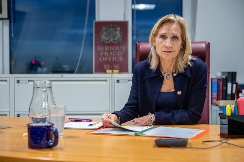 Lisa Osofsky, director of the Serious Fraud Office, in her office in London. Getty Images