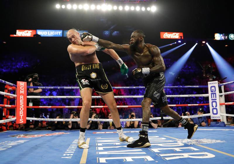 Tyson Fury in action against Deontay Wilder.