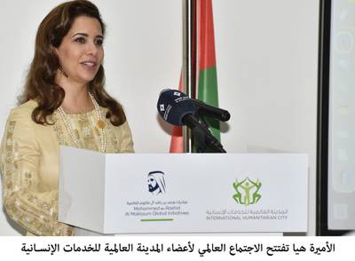 Princess Haya, Chairperson of the International Humanitarian City, and wife of Vice President, Prime Minister and Ruler of Dubai, Sheikh Mohammed bin Rashid, opens the IHC’s Members Global Meeting on Sunday, organised by its newly-appointed chief executive Giuseppe Saba, under the theme ‘ONE for Humanity’. Wam