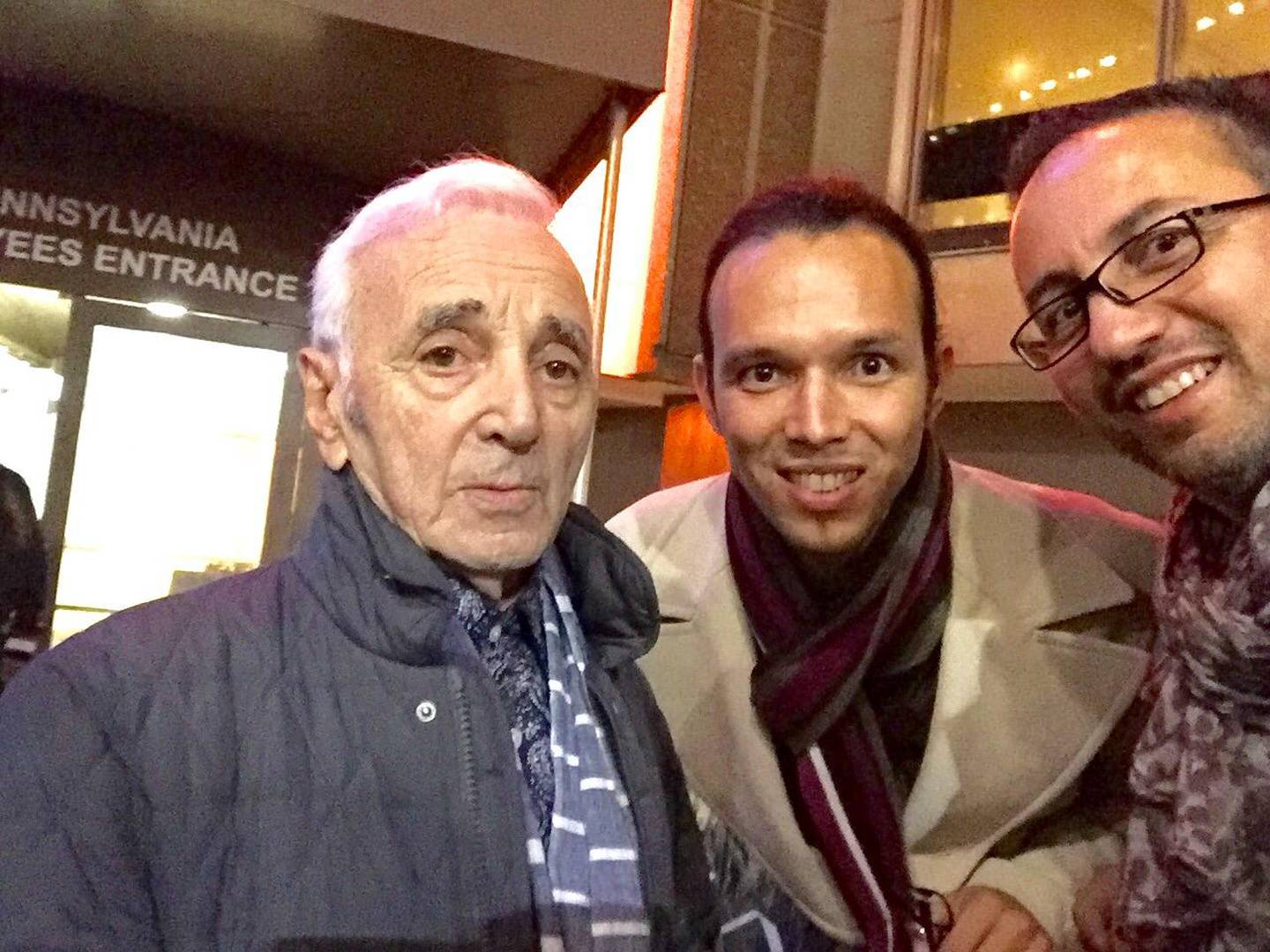Marsalla and Grison met the legendary singer in New York after his 2016 Madison Square Garden show. Courtesy Gil Marsalla 