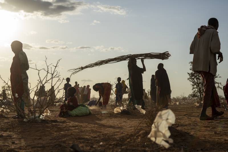 Somalis displaced by drought settle at a camp. Less than 2 per cent of global climate finance is devoted to helping small farmers cope with climate change. AP