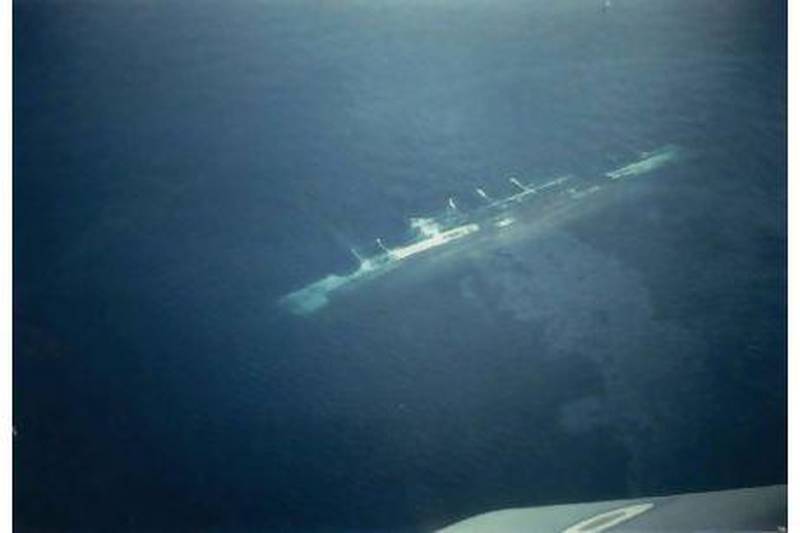 The MV Dara, after it sank while being towed to Duabi. Courtesy Royal Air Force