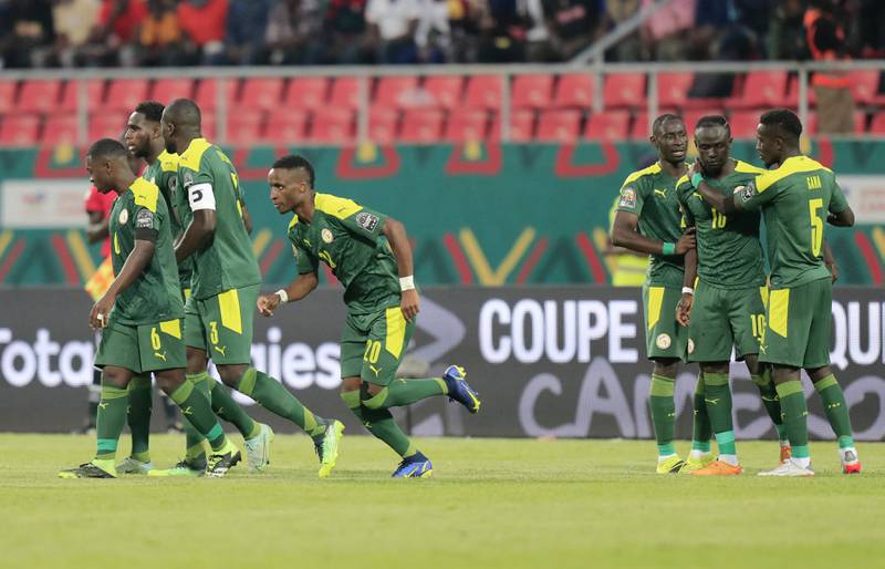 Senegal's Sadio Mane celebrates scoring the first goal. Reuters
