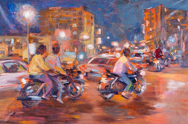 Egyptian artist Mohamed Abla's Motorcycles III. Photo: Art Cairo