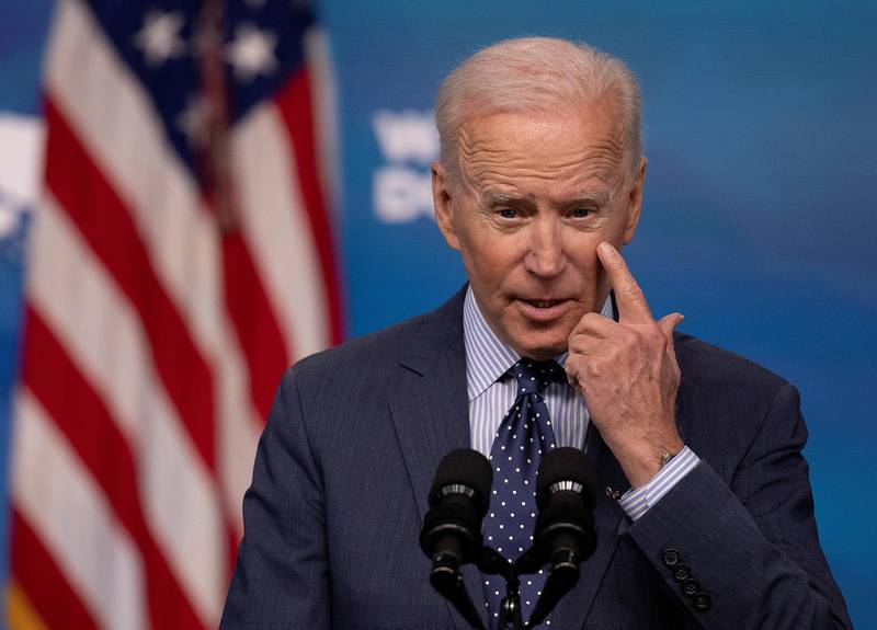 FILE PHOTO: U.S. President Joe Biden delivers remarks on the administration's coronavirus disease (COVID-19) response in the Eisenhower Executive Office Building's South Court Auditorium at the White House in Washington, U.S., June 2, 2021. REUTERS/Carlos Barria/File Photo